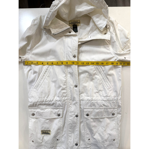 Lauren Ralph Lauren Jacket Womens Small White Utility Field Anorak Hooded LRL - Picture 10 of 12